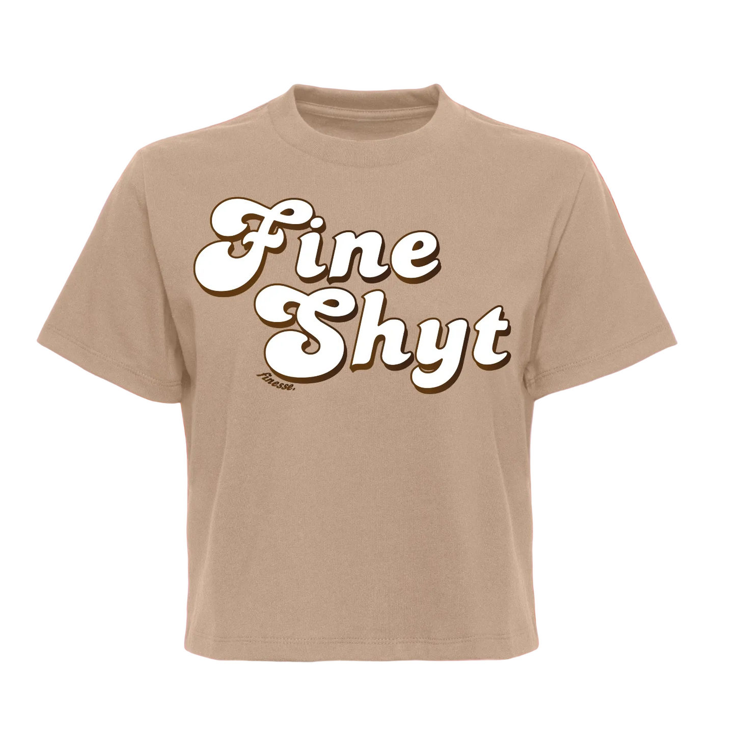 Fine Shyt Tan / Brown Crop Tee