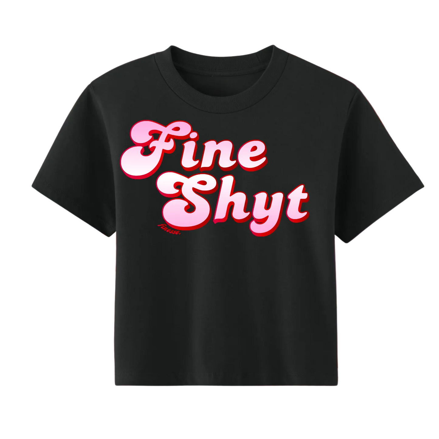 Fine Shyt Black / Pink&Red Crop Tee
