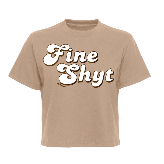 Fine Shyt Tan / Brown Crop Tee