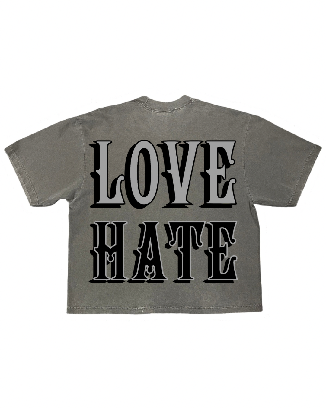 LOVE HATE Grey Tee